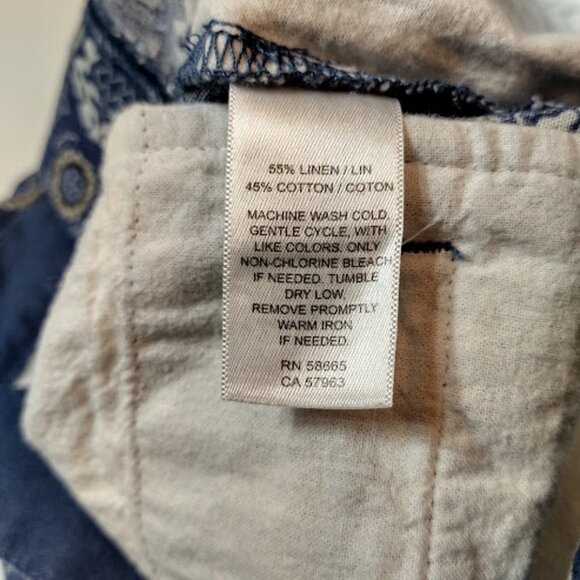 BROLETTO Linen Blend All Over Print Boho Preppy Flat Front Golf Shorts 33W - Picture 9 of 10